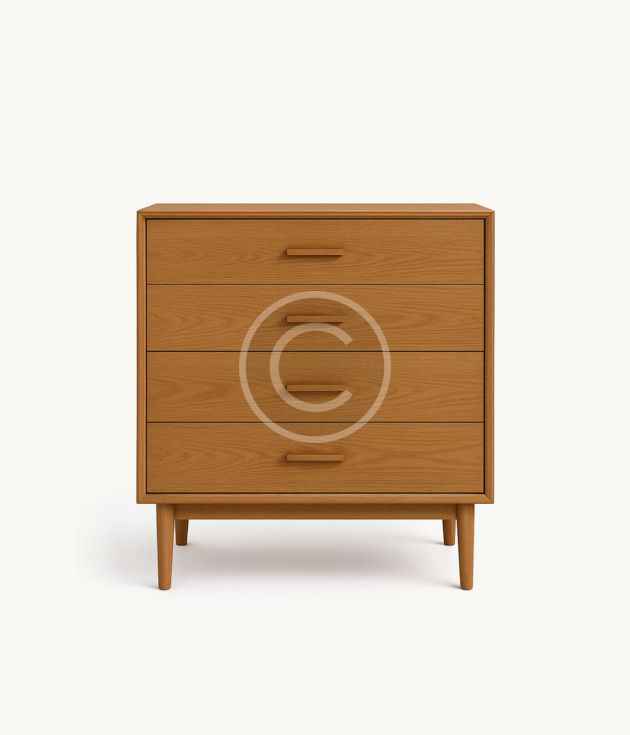 Three-drawer oak dresser